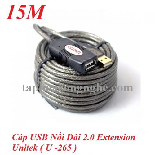 Unitek 96151 U-265 15M Màu Đen Cáp Usb Nối Dài 2.0 Extension có IC khuếch đại 30096151